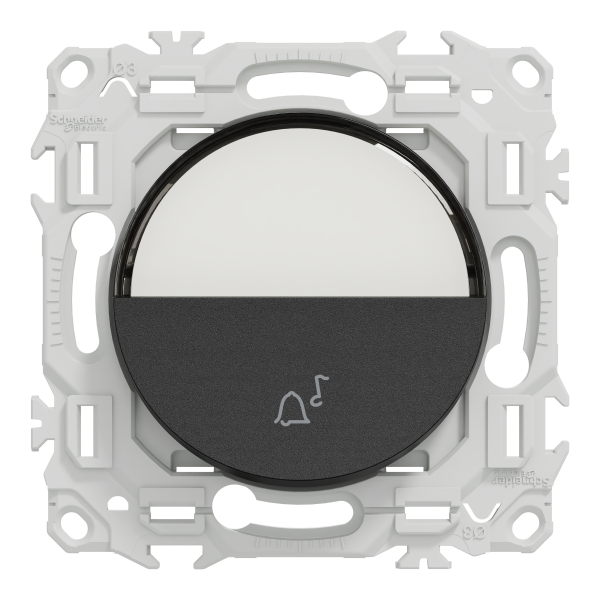 Odace - bouton-poussoir porte-étiquette - symbole carillon - noir onyx