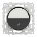 Odace - bouton-poussoir porte-étiquette - symbole carillon - noir onyx