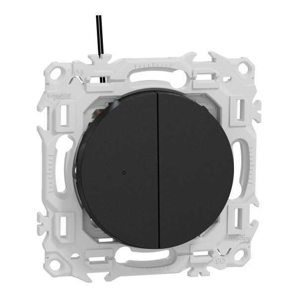 Odace - double va-et-vient ou poussoir lumineux led 0,15ma - 10ax - noir onyx