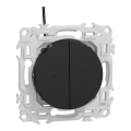 Odace - double va-et-vient ou poussoir lumineux led 0,15ma - 10ax - noir onyx