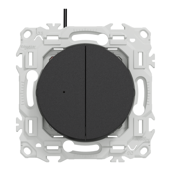 Odace - double va-et-vient ou poussoir lumineux led 0,15ma - 10ax - noir onyx