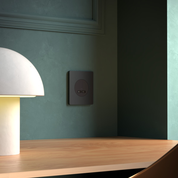 Odace - chargeur double usb type c+c - 21w power delivery - noir onyx