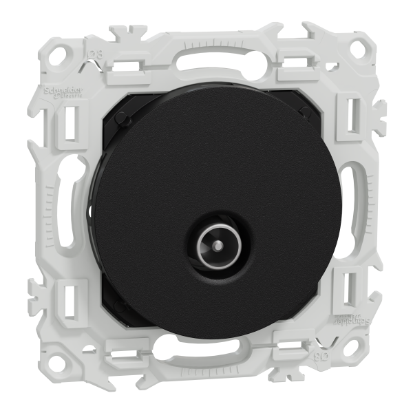 Odace - prise tv simple mâle - sortie coaxiale - noir onyx