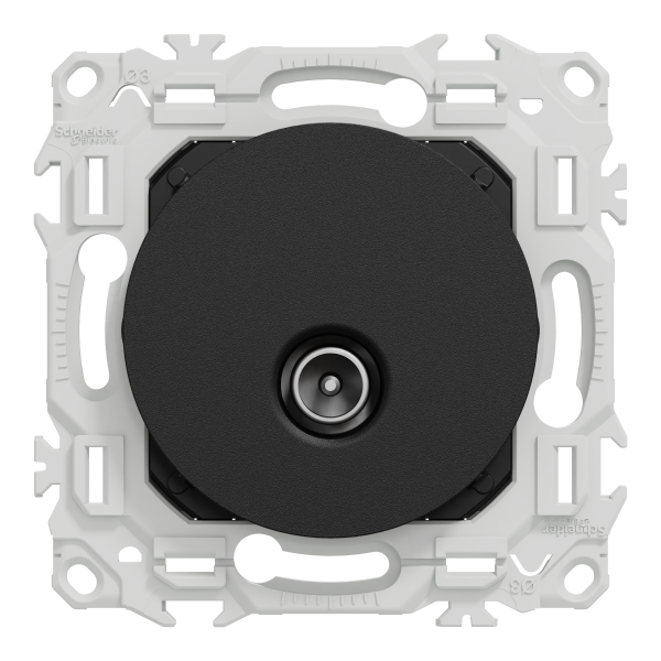 Odace - prise tv simple mâle - sortie coaxiale - noir onyx