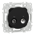 Odace - prise tv/fm - sorties coaxiales - noir onyx