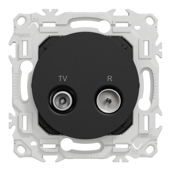 Odace - prise tv/fm - sorties coaxiales - noir onyx