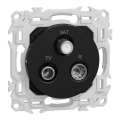 Odace - prise tv/fm/sat - sorties coaxiales - noir onyx