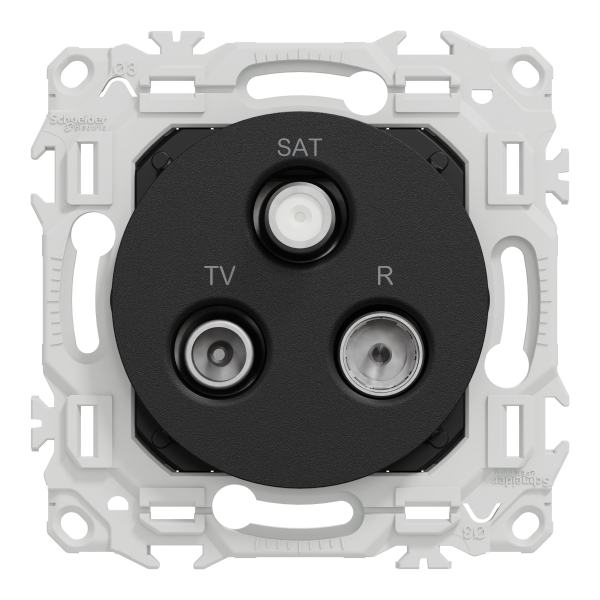 Odace - prise tv/fm/sat - sorties coaxiales - noir onyx