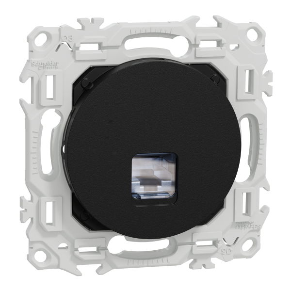 Odace - prise rj45 - cat6a stp grade 3tv - noir onyx