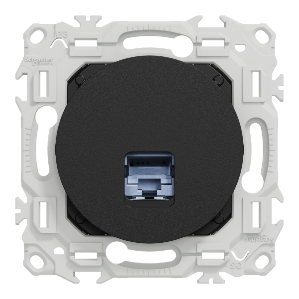Odace - prise rj45 - cat6a stp grade 3tv - noir onyx