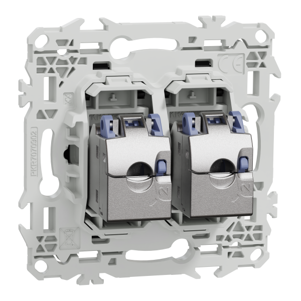 Odace - prise double rj45 - cat6 stp grade 2tv min à grade 3tv - noir onyx