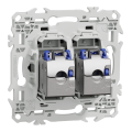 Odace - prise double rj45 - cat6a stp grade 3tv - noir onyx