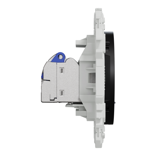 Odace - prise double rj45 - cat6a stp grade 3tv - noir onyx
