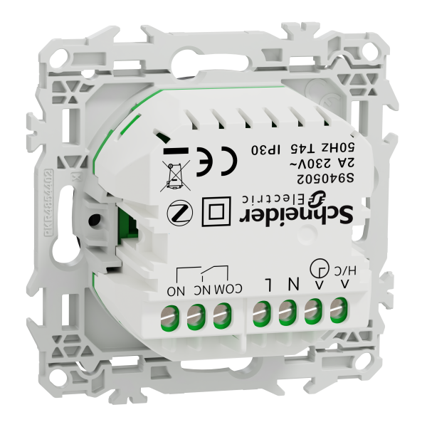 Wiser odace - thermostat connecté filaire 2a zigbee - noir onyx