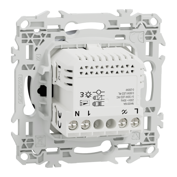Wiser odace - variateur rotatif connecté 2 ou 3 fils zigbee - noir onyx