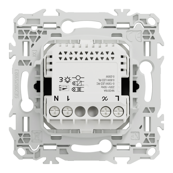 Wiser odace - variateur rotatif connecté 2 ou 3 fils zigbee - noir onyx
