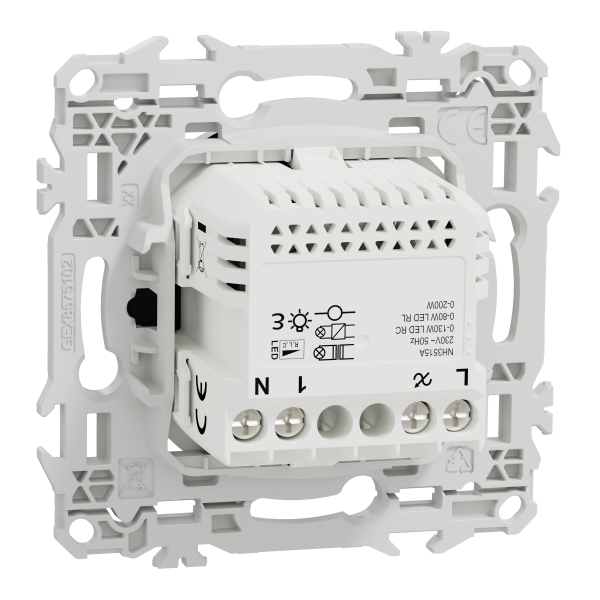 Wiser odace - variateur poussoir connecté 2 ou 3 fils zigbee - noir onyx