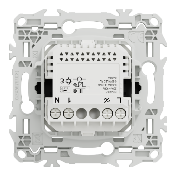 Wiser odace - variateur poussoir connecté 2 ou 3 fils zigbee - noir onyx