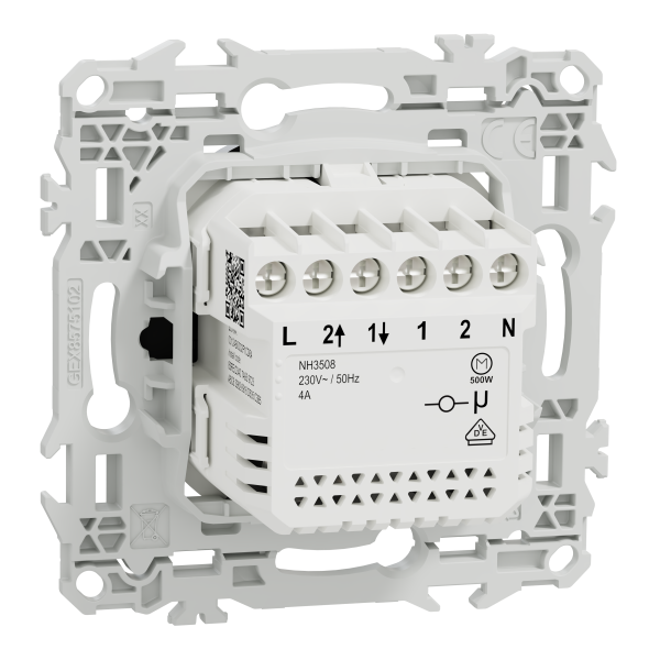Wiser odace - interrupteur volet-roulant connecté 4a zigbee - noir onyx