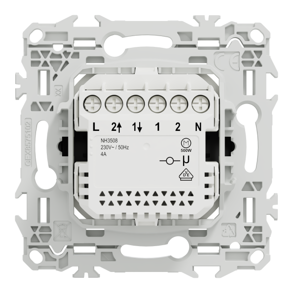 Wiser odace - interrupteur volet-roulant connecté 4a zigbee - noir onyx