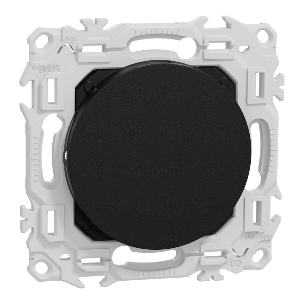 Odace - obturateur - pré-perçage pour sortie de câble - noir onyx
