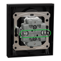 Odace - double prise de courant 2p+t avec plaque - install 1 poste - noir onyx