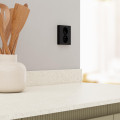 Odace - double prise de courant 2p+t avec plaque - install 1 poste - noir onyx