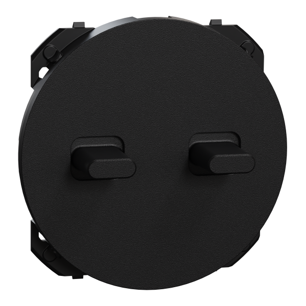 Odace - enjoliveur - pour double va-et-vient ou poussoir à levier - noir onyx