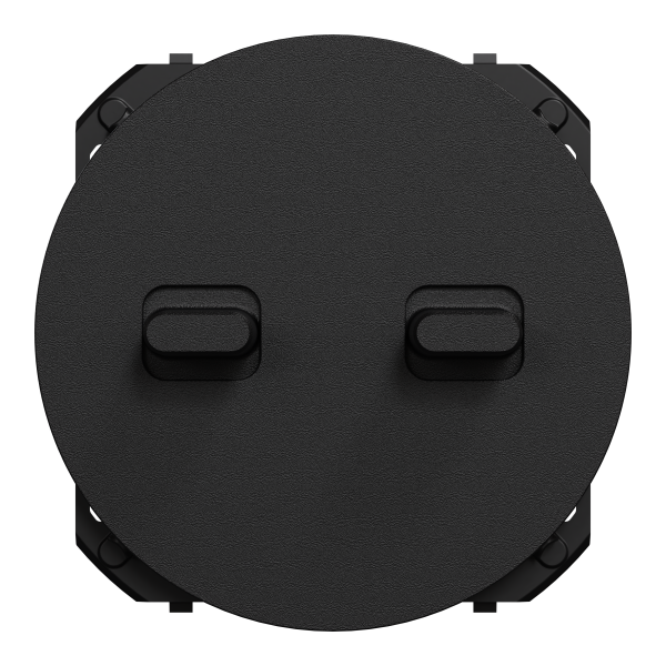 Odace - enjoliveur - pour double va-et-vient ou poussoir à levier - noir onyx