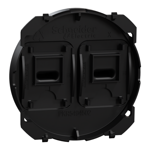 Odace - enjoliveur - pour double va-et-vient ou poussoir à levier - noir onyx