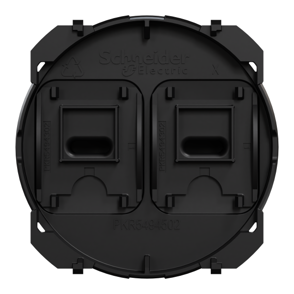 Odace - enjoliveur - pour double va-et-vient ou poussoir à levier - noir onyx