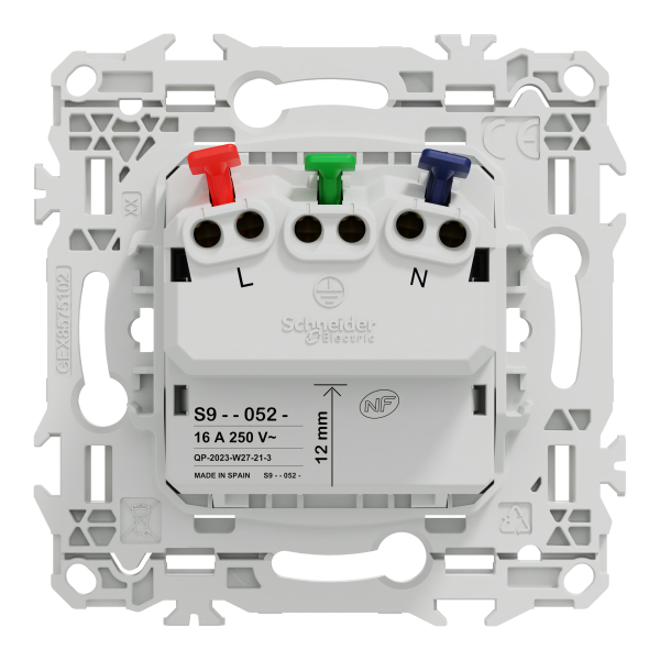 Odace - prise 2p+t affleurante - bornes automatiques - sans enjoliveur