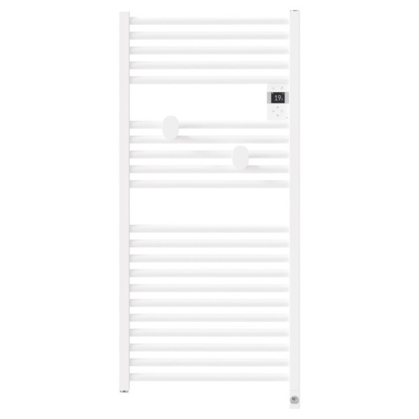Accessoire sèche-serviette kit 2 patères ovales blanc brillant