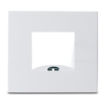 Plaque Épure grand carré 1p vertical 80x80 mm blanc satin avec 1 Prise sortie de cable type LEGRAND 077550 blanc - Legrand - 3523