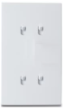 Plaque Épure grand carré 1p+1p vertical 80x151 mm blanc satin avec 4 Poussoirs à levier 6A-250V blanc Épure sans collerette - Legrand - 3524