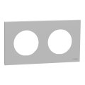 Odace - plaque de finition 2 postes - couleur gris galet