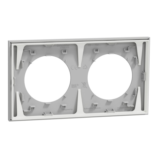 Odace - plaque de finition 2 postes - couleur gris galet