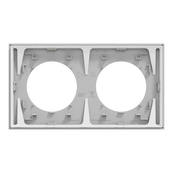 Odace - plaque de finition 2 postes - couleur gris galet