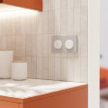 Odace - plaque de finition 2 postes - couleur gris galet