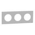 Odace - plaque de finition 3 postes - couleur gris galet