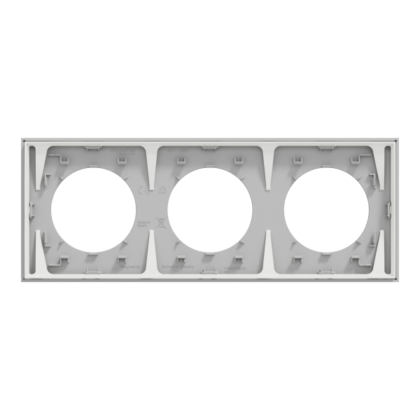 Odace - plaque de finition 3 postes - couleur gris galet