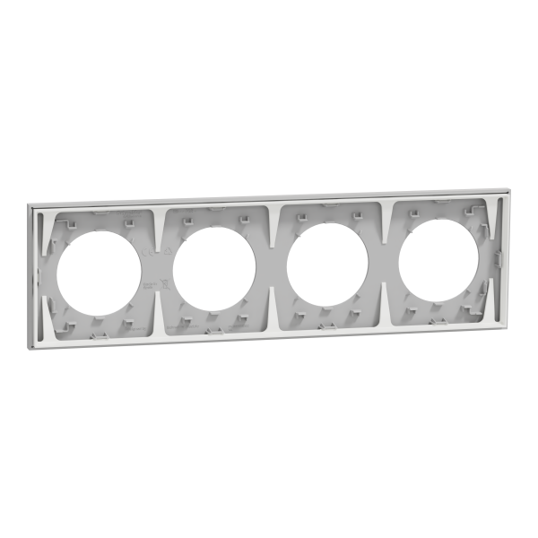 Odace - plaque de finition 4 postes - couleur gris galet