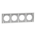 Odace - plaque de finition 4 postes - couleur gris galet