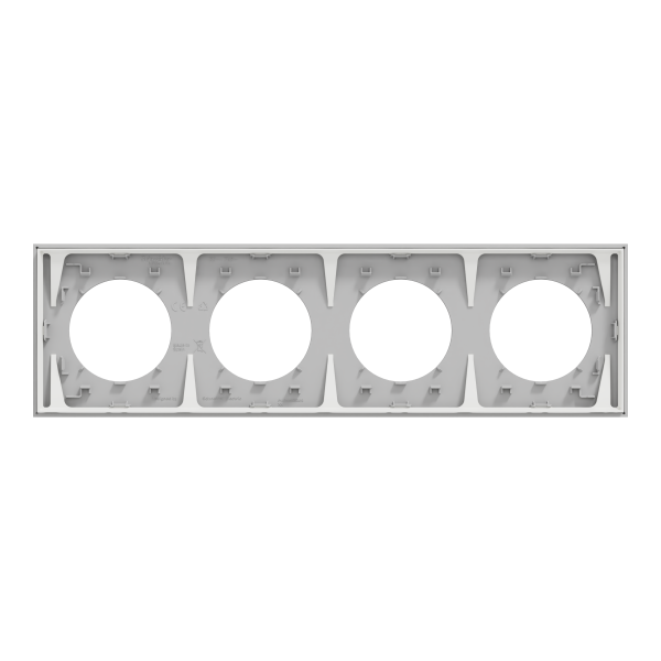 Odace - plaque de finition 4 postes - couleur gris galet