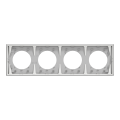 Odace - plaque de finition 4 postes - couleur gris galet