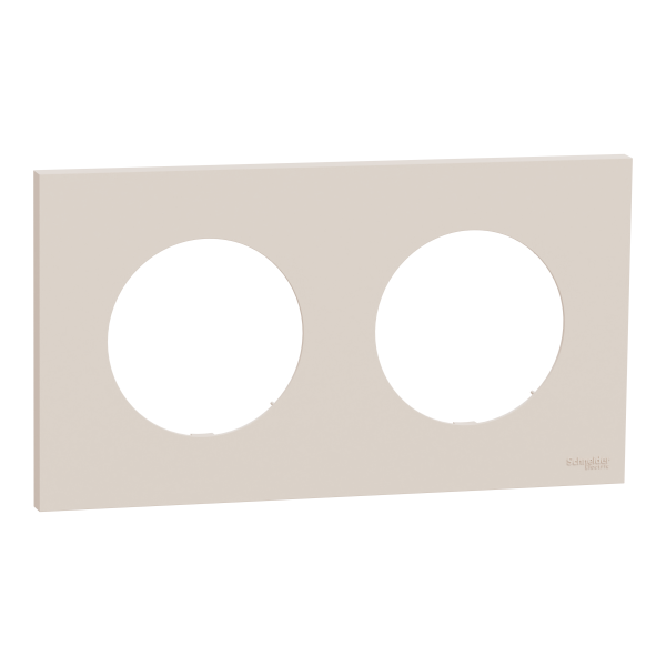 Odace - plaque de finition 2 postes - couleur beige sable