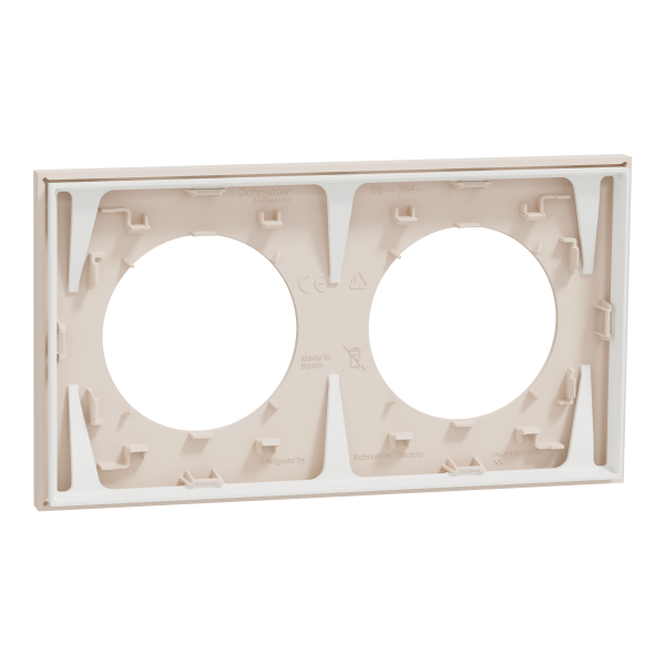Odace - plaque de finition 2 postes - couleur beige sable