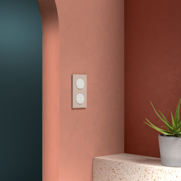 Odace - plaque de finition 2 postes - couleur beige sable
