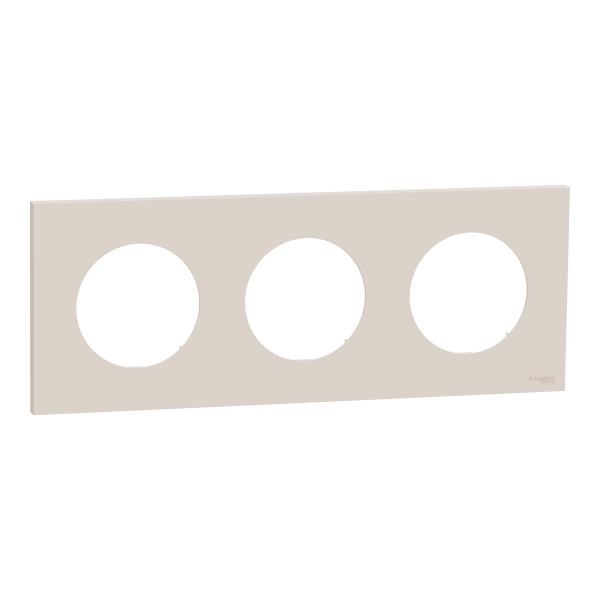 Odace - plaque de finition 3 postes - couleur beige sable