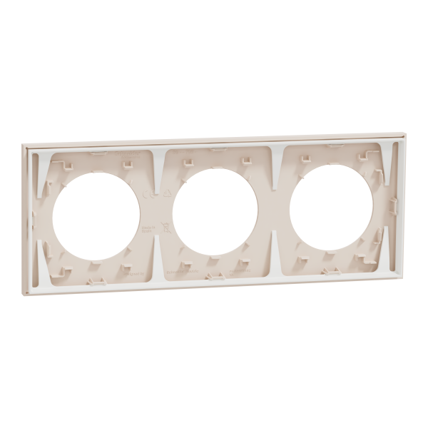 Odace - plaque de finition 3 postes - couleur beige sable